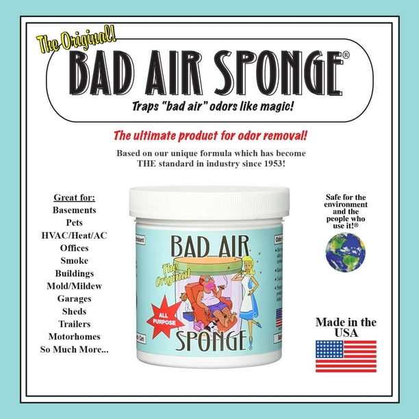 Bad Air Sponge Air Odor Absorbent, 14-Ounce, 12-Pack, Blue (BAS-1LB-12)