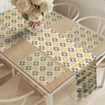 thumbnail image 2 of Ambesonne Mosaic Table Runner & Placemats, Mediterranean Floral Forms, Placemat 4 pcs + Runner 16"x90", White Apricot Black, 2 of 2