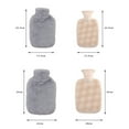 thumbnail image 3 of Graflsoa Double Handle Flannel Cover Hot Water Bottle with PVC Inner Bag, 2000ml, Dark Blue (Cover + Inner Bag Included), 3 of 6