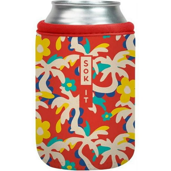 Sok-It 122321 12 oz Can Sok Sleeve for Beer & Soda Insulated Neoprene Cover, Tropical Tangle