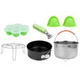thumbnail image 4 of Juego de cesta de vapor, rejilla para huevos, molde para pasteles y guantes para cocinar en olla a presión, elementos esenciales de cocina, 4 of 8
