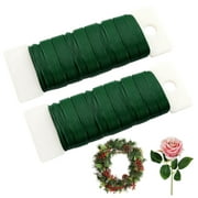 Benvo 2 Pack Florist Wires 70m Flexible Paddle Wire 22 Gauge for Crafts, Christmas Wreaths Garland