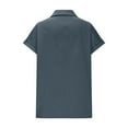 thumbnail image 4 of VBTAPA Clearance Sales Today! Womens V Neck Button Down Shirt Dressy Casual Summer Short Sleeve Top Lightweight Beach Blouses with Cargo Pockets Dark Gray XL, 4 of 6
