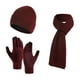 thumbnail image 2 of Juego de tres piezas de lana gruesa de punto, Gorro, bufanda y guantes, Color Burdeos, 2 of 3