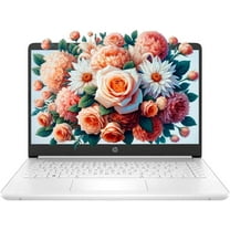 HP 14in Schools and Business Laptop, Intel Quad-Core N4120 CPU, 8GB RAM, 64GB eMMC, 256GB Micro SD, 1-Y Office 365, Webcam, HDMI, WiFi, Win 11 S(White), HP 14in
