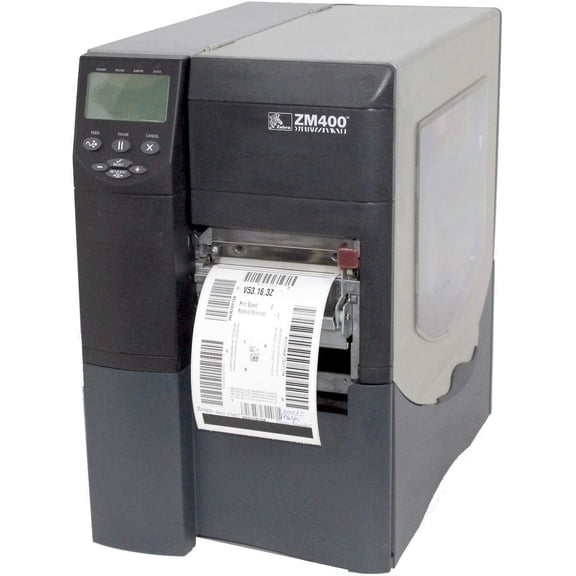 Restored Zebra ZM400-2001-5100T Direct Thermal/Thermal Transfer Label Printer  4.09 Print Width, 203 dpi, 8/sec, Ethernet, Peeler & Rewind (Refurbished)