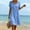 Blue plus size boho mini dress a1, variant on Women Plus Size Summer Square Neck Short Sleeve Eyelet Hollow Out Boho Mini Dress Flowy A Line Casual Party Beach Vacation Sundresses, Green L