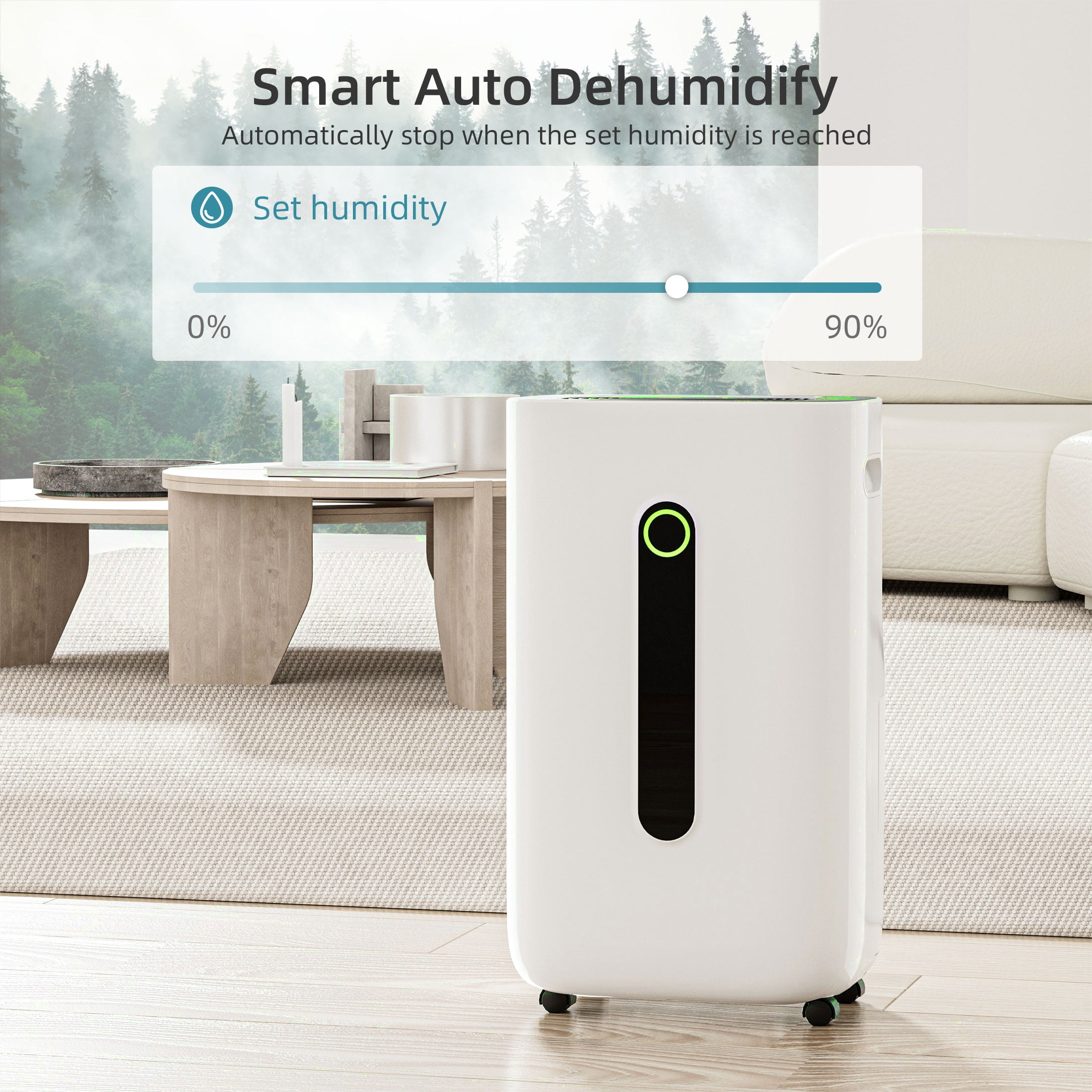 Rocyis 2025 Upgraded 50 Pint (MAX) 5000 sq.ft. Dehumidifier for Home With a 1.7 gallon(6.5 L) water tank, Auto Drain or Manual Drainage, for Basements Large Room (DOE 19Pint )