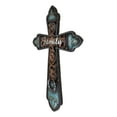 thumbnail image 6 of Western Family Tooled Tuscan Fleur De Lis Floral Scrollwork Horseshoe Wall Cross, 6 of 9