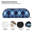 thumbnail image 5 of Leather Semi-Circular Storage Bag 7.5×2.6×1.4in Single Pocket Design Semi-Circular Shape Can Be Used As A Storage Pen Makeup Bag Argyle Plaid Dimgray_1, 5 of 7