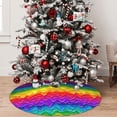 thumbnail image 5 of Rateoe Bright Rainbow Print Christmas Tree Skirt 36" for Xmas Holiday New Year Party Circle Tree Mat Ornaments Decoration, 5 of 7
