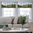 thumbnail image 4 of LALILO Kitchen Curtain Valance Sunny Day With Landscape And Rod Pocket Window Curtain 52"x 18" Set of 2, 4 of 5