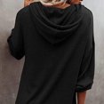 thumbnail image 4 of Sudadera con capucha para mujer, sudadera con botones, tops para adolescentes, jersey informal de manga larga de gran tamaño (negro), 4 of 6