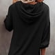 thumbnail image 4 of Sudadera con capucha para mujer, sudadera con botones, tops para adolescentes, jersey informal de manga larga de gran tamaño (negro), 4 of 6