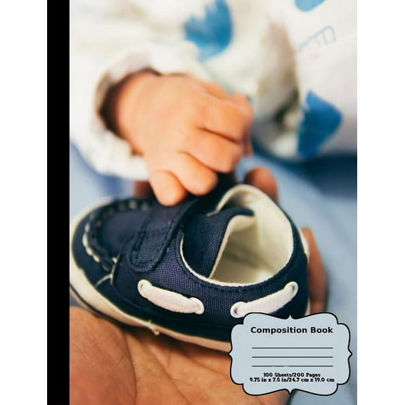 Baby Shoe Composition Notebook: Wide Ruled, 100 Sheets/200 Pages, 9.75" x 7.5" (Paperback)