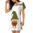 thumbnail image 2 of Naloa Hello Autumn Print Women Nightgowns,Womens Loungewear,Short Sleeve Sleepwear,Comfy Ladies Nightdress, 2 of 6