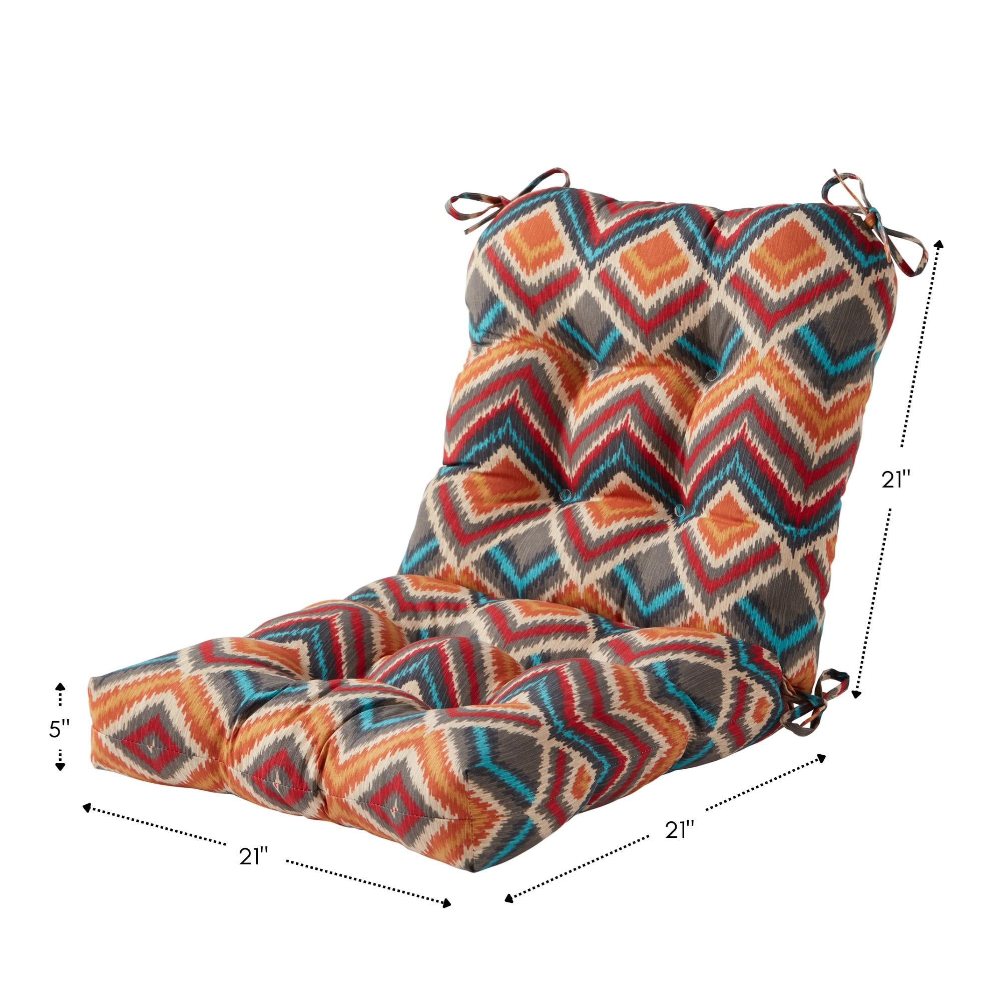 Greendale Home Fashions Outdoor Tufted 42'' x 21'' Chair Cushion, Set of 2, Surreal