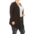 thumbnail image 2 of Women's Plus Size Casual Draped Open Front Long Sleeves Solid Cardigan, 2 of 5