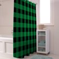 thumbnail image 6 of Shower Curtains Green Black Check Plaid Bath Curtain Farmhouse Style Waterproof Bathroom Shower Curtain Set with Hooks Decoration 72 x 84 Inches, 6 of 7