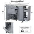thumbnail image 2 of Harper & Bright Designs Kitchen Island with Storage Tilt Trash Can Cabinet and Pull Out Cabinet Organizer, Rolling Kitchen Island on 5 Wheels with Drop Leaf, Drawers and Door, Grey+Blue, 2 of 18
