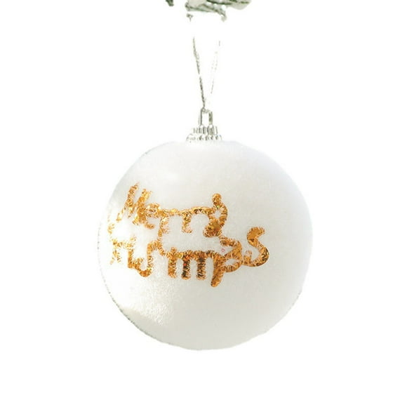 Qocolhg Outdoor Christmas Decorations Indoor, Christmas Decorations White Flocked Christmas Balls Christmas Tree Letter Pendants Boxed Christmas Ball Pendants, Christmas Clearance