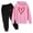 Pink, variant on Kids Sweatsuit Set for Girls 2PC Long Sleeve Printed Hooded Sweatsuits Pullover Sweatpants Warm Fall Winter Clothes Girls' Clothing Sets 5-6 Years Boys Girls Fashion