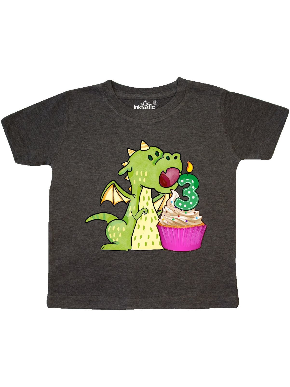 inktastic 3rd Birthday Outfit Girl Dragon Toddler T-Shirt