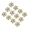 thumbnail image 4 of Gymnture christmas 12Pcs Glitter Poinsettia Flowers for Xmas Tree Ornaments, 4 of 10