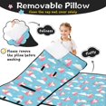 thumbnail image 3 of Unicorn and Head Blue Pattern Teens Toddler Nap Mat with Pillow, Sleeping Mat Bag for Preschool Daycare 51"x22", 3 of 6
