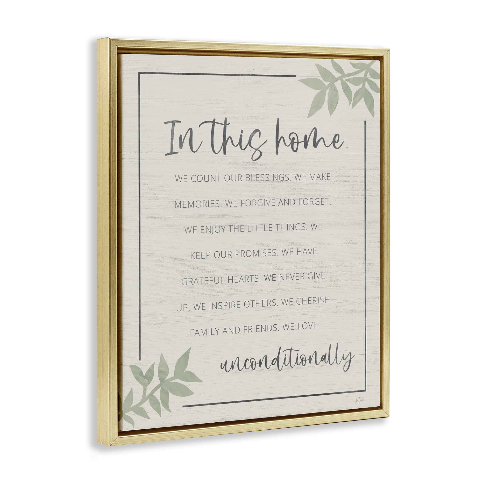 Stupell Industries We Love Unconditionally Gold Framed Floater Canvas Wall Art, design by Natalie Carpentieri