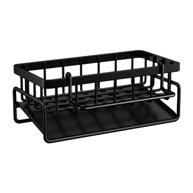 Drain Rack for Kitchen Organizers - Poward Band Rod Shelf Drainer Steel Storage Rack for Dish Soap Sponge Wipe Layout