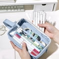 thumbnail image 5 of PYURTEP Large Capacity Pencil Case, Clear Portable Pencil Pouch, Cute Double-layer Zipper Pouch for Office Exam Home Use, 5 of 6