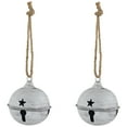 thumbnail image 3 of Northlight Antiqued Christmas Jingle Bell Ornaments - 3" - White - Set of 2, 3 of 5