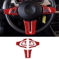 thumbnail image 1 of Real Bright Soft Car Interior Carbon Fiber Sticker Decoration5Pcs Red Carbon Fiber Steering Wheel Kit Cover For BMW Z4 E85 2003-2008Auto Car Protection Interior Accessories, 1 of 8