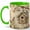 Green, variant on Rustic Birdhouse Coffee Mug, Watercolor Spring Flowers and Birds Design, 11 oz Ceramic Cup