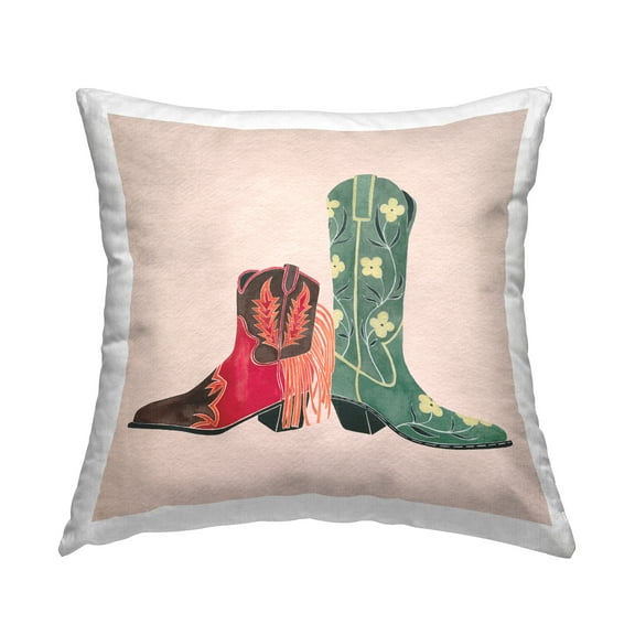 Stupell Industries Patterned Cowboy Boots Decorative Printed Throw Pillow Design by Grace Popp