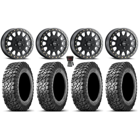 Method 401 Beadlock 15 Wheels Black 32 Predator Tires Polaris RZR Turbo R & Pro R Ranger 1500 Xpedition