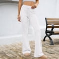 thumbnail image 6 of Women's High Waist Flare Leggings, Drawstring Wide Leg Joggers, Y2K Brushed Soft Lounge Pants for Casual Wear, Athleisure and Street Style Outfits White L, 6 of 6