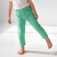 thumbnail image 6 of Vornjynx Girls Cotton Pants High Waist Lightweight Straight Fit Summer Casual Comfort Pants Green Size 4, 6 of 10