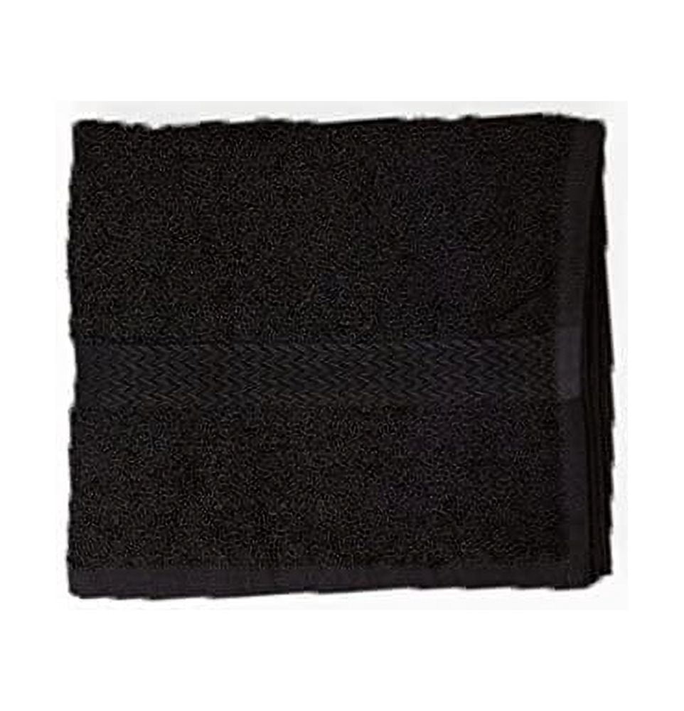 EOM Towels Bleach Safe 100% Cotton Ringspun Vat Dyed Hand Towels Size 16" X 28" 12 Pack Great for Salon, Gym and Home use. (Black)