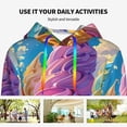 thumbnail image 4 of Picia Rainbow Melting Ice Cream Pattern Casual Women's Hoodie, Hooded Sweatshirt with Kangaroo Pocket, Comfortable Pullover with Eye-catching Drawstrings-Small, 4 of 7