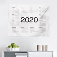 thumbnail image 1 of Calendar 2020 Tapestry, Modern Year Months Weeks and Days on Whirlpool Look Spiral Background, Fabric Wall Hanging Decor for Bedroom Living Room Dorm, 2 Sizes, Green and White, by Ambesonne, 1 of 1