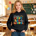 thumbnail image 4 of ZHOGXU Girls Hooded Sweatshirt Floral Letter Print Long Sleeve Back to School Pullover Hoodie For Kids Casual Outdoor Play Wear,Black,3-4 Years, 4 of 7