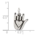 thumbnail image 5 of 925 Sterling Silver Antiqued Sign Language Charm Pendant, 5 of 6
