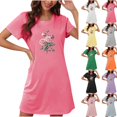 thumbnail image 3 of WREESH Women's Nightgowns Valentine's Special Short Sleeve Heart Printed Sleepshirts for Lovely Sleepwear Pink, 3 of 3
