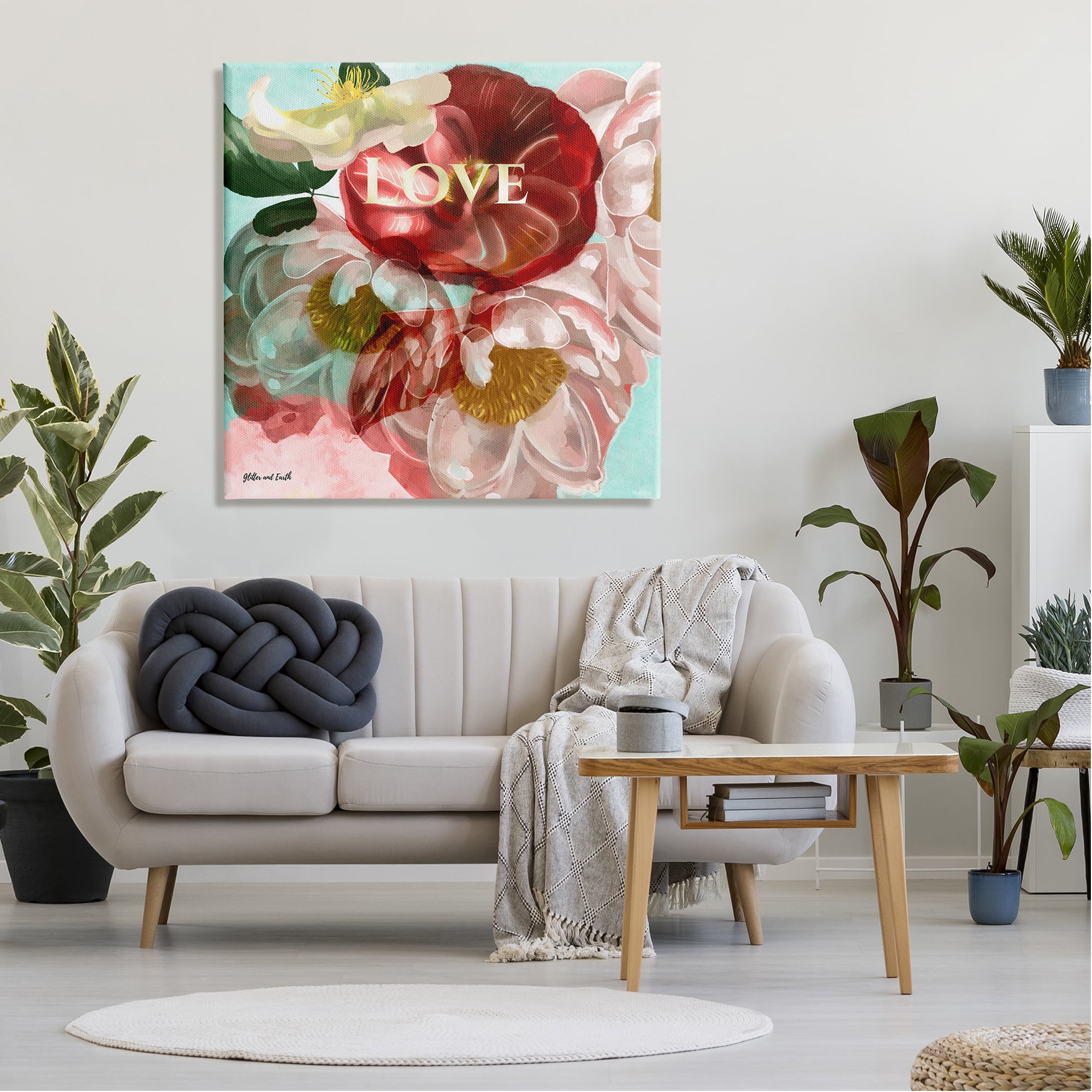 Stupell Love Romantic Blooming Peonies Botanical & Floral Painting Gallery Wrapped Canvas Print Wall Art