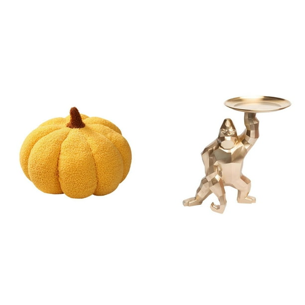 Almohadas de calabaza de Halloween,Cojines de calabaza de Halloween,suaves,para decoración del hogar,Cojines decorativos de calabaza,peluches de Halloween,sofá,Estatua,Estatua Bandeja para