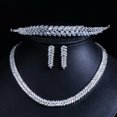thumbnail image 6 of Marquise Cut Cubic Zircon CZ Bridal Costume Necklace Earrings Tiara Jewelry Set, 6 of 9