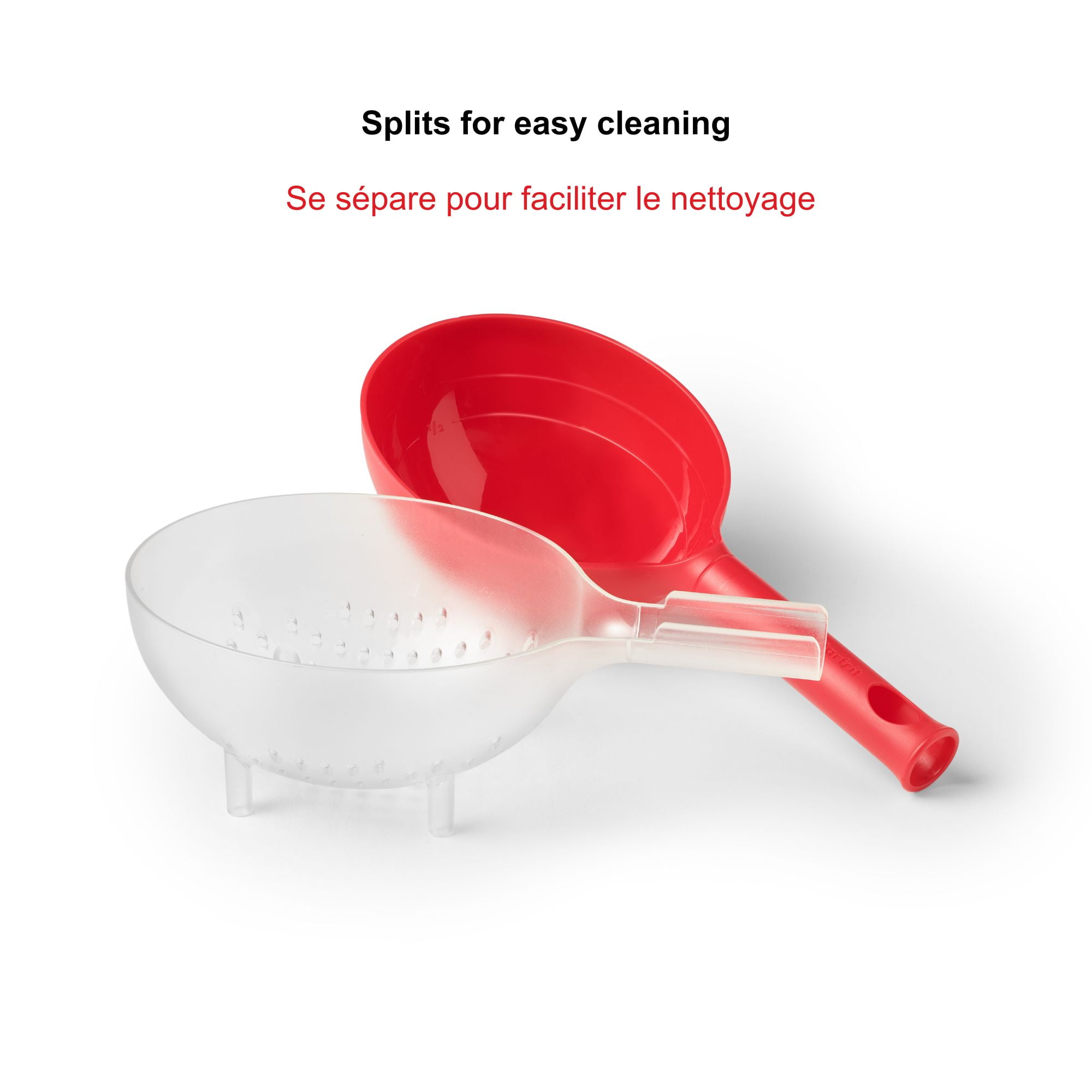 Starfrit Passoire à baies, Couvercle troué amovible, S'utilise à une main, Rouge STARFRIT PASSOIRE À BAIES