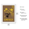 thumbnail image 2 of Greece - Yellow Daisy (Marguerite) Flowers In Grecian Urn - Vintage Travel Poster by L. Montessanti c.1950s - Japanese Unryu Rice Paper Art Print 24 x 32 in, 2 of 4